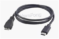USB3.0cabel,USB C type,Type-C to USB 3.0 Micro B M 黑色，USB CABLE，USB延长线，延长线数据线工厂，PD快充线厂家