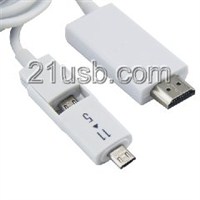 MHL视频线,MHL cable,MHL厂家,MHL高清线,HDMI AM TO MICRO 5P+11P+USB MHL 视频线