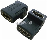 HDMI 转接头，MICRO HDMI转接头，HDMI 19PIN 母对母 90度 转接头,HDMI转接头，MHL 视频转接线，广东电子城
